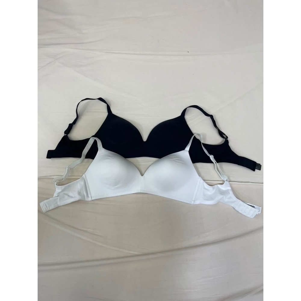 Amazon Essentials Womens 2-Pack Wireless T-Shirt Bra Black White 36C